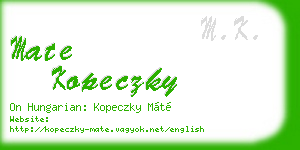 mate kopeczky business card
