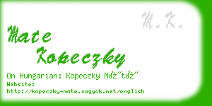 mate kopeczky business card